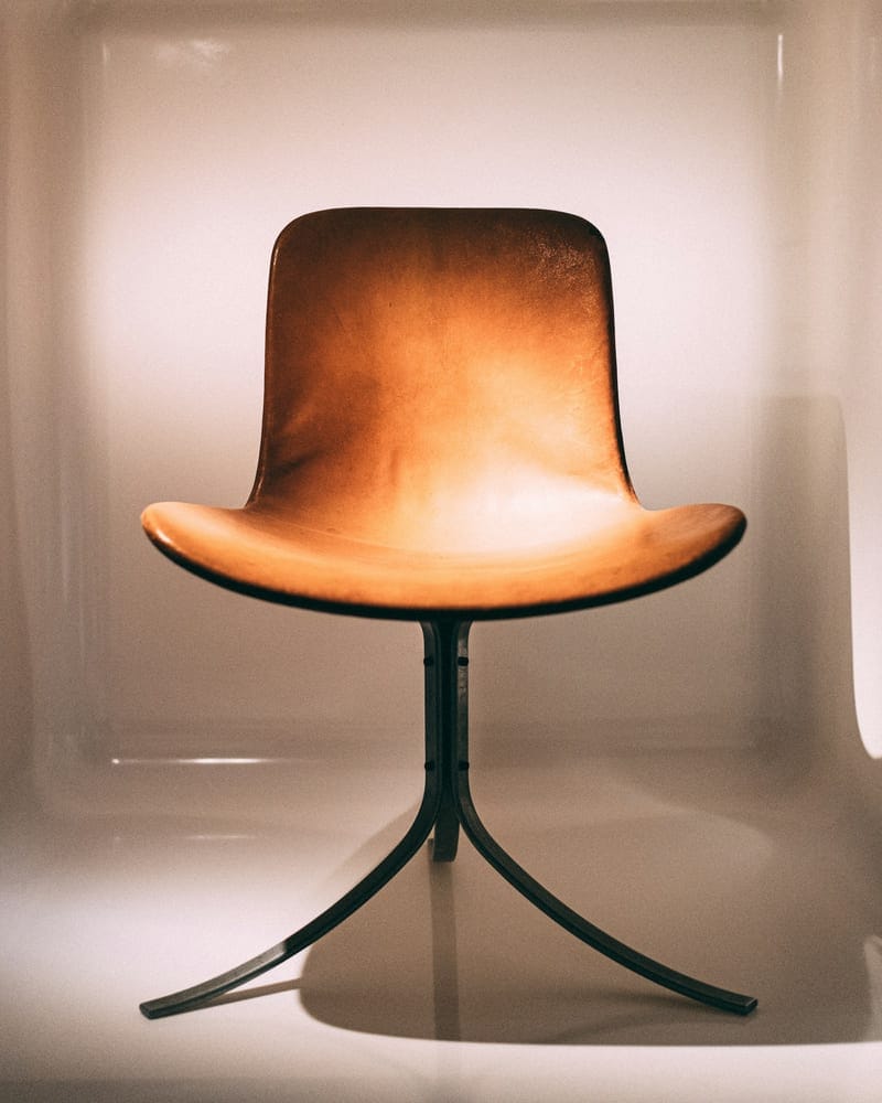 Chaise Fritz Hansen PK9, cuir